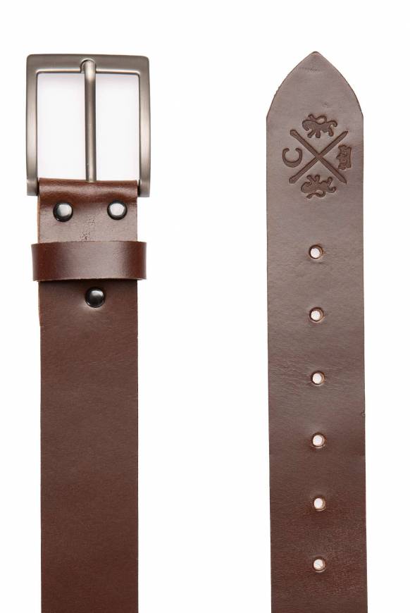 Soccx Ledergürtel mit matter Dornschließe brown Preisnachlass