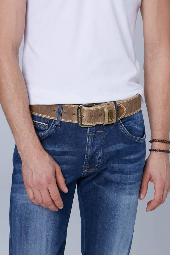 Soccx Ledergürtel beige Valentinstagsangebot