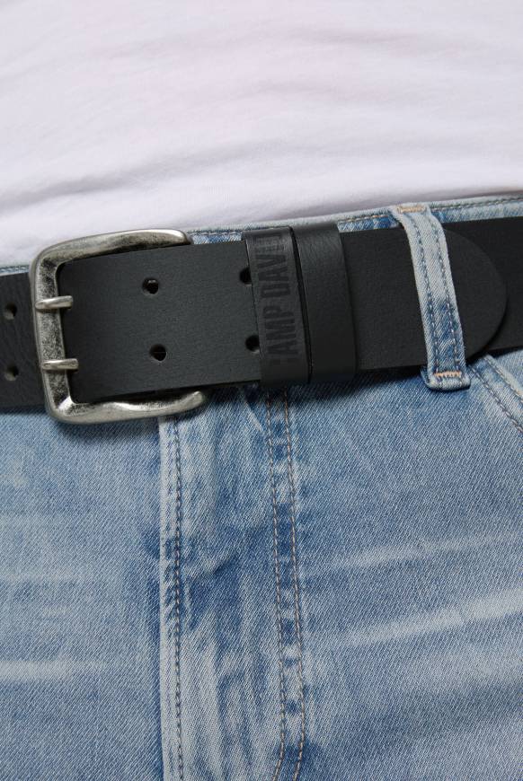 Soccx Ledergürtel mit Doppeldornschließe black Heißer Verkauf