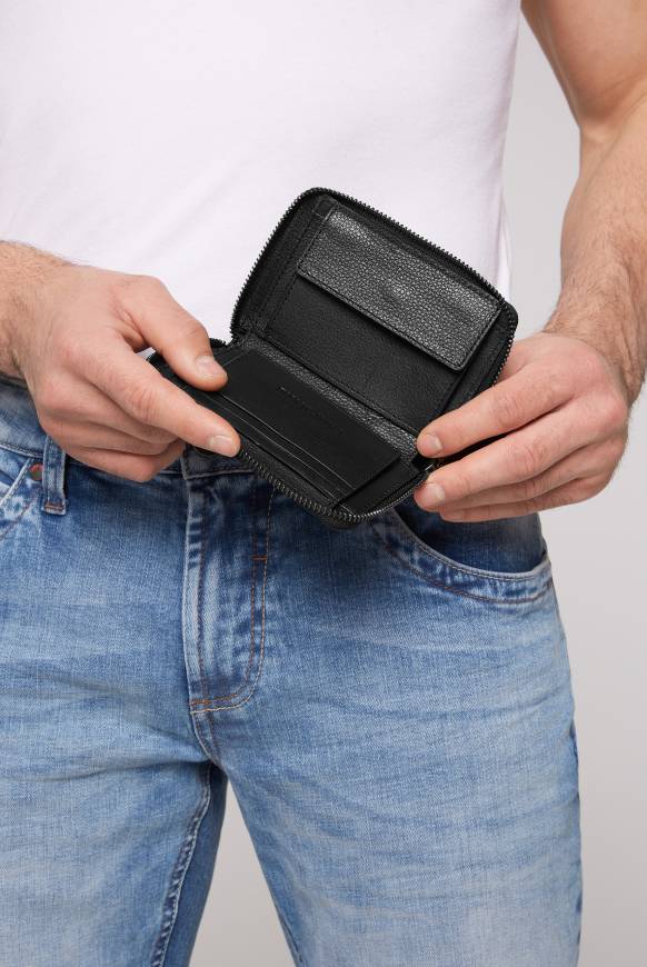 Soccx Geldbörse mit Zipper und Logo-Prägung black Neueste Mode