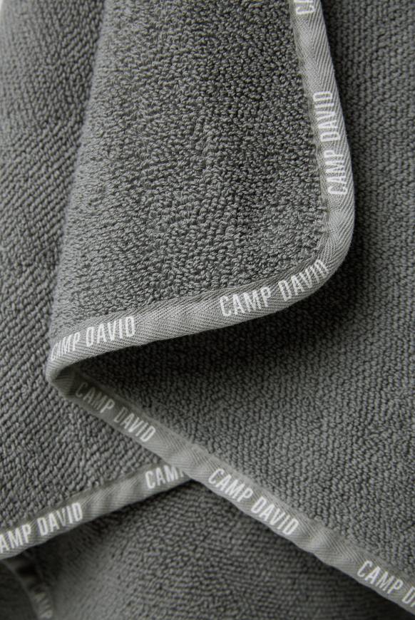 Soccx Saunahandtuch mit Logo-Saum 100 x 140 cm granite Online Outlet