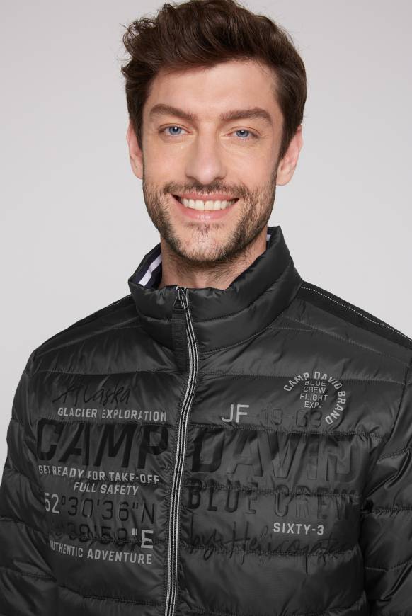 Soccx Leichte Steppjacke mit Logo Prints und Tapes dark anthra 4XL Saisonale Angebote