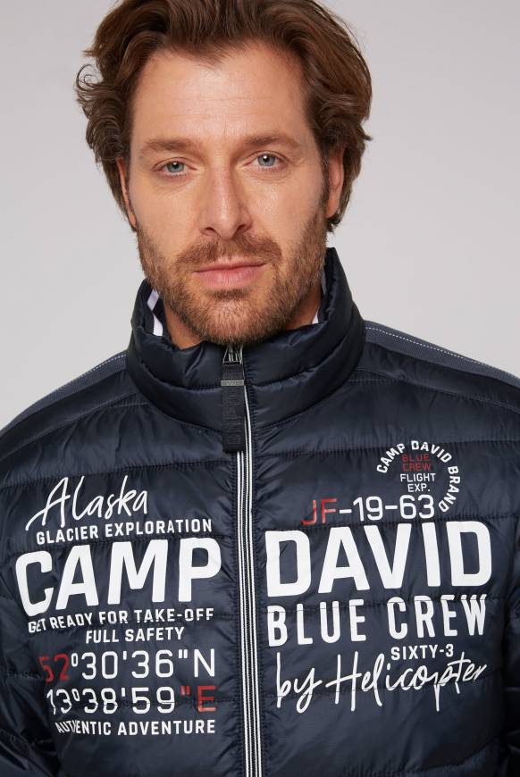 Soccx Leichte Steppjacke mit Logo Prints und Tapes blue navy 4XL Räumungsverkauf