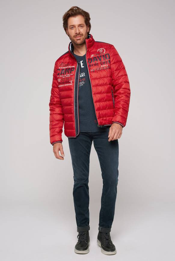 Soccx Leichte Steppjacke mit Logo Prints und Tapes royal red Kauf eins, bekomm eins gratis
