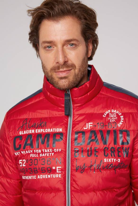 Soccx Leichte Steppjacke mit Logo Prints und Tapes royal red Kauf eins, bekomm eins gratis