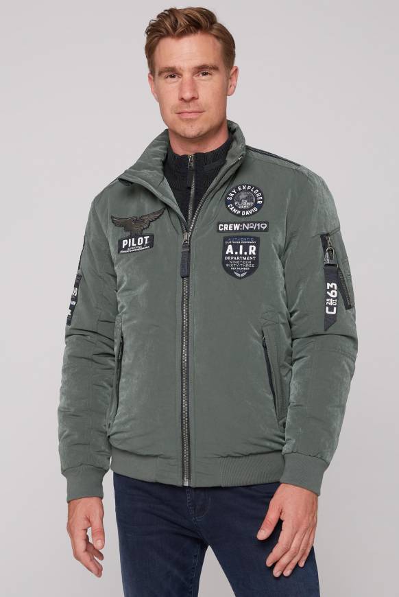 Soccx Wattierter Fliegerblouson mit Patches khale green Limitierter Zeitrabatt