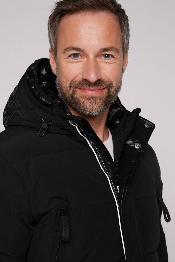 Soccx Stepp-Parka mit Kapuzen-Layering black Fabrik Onlineshop