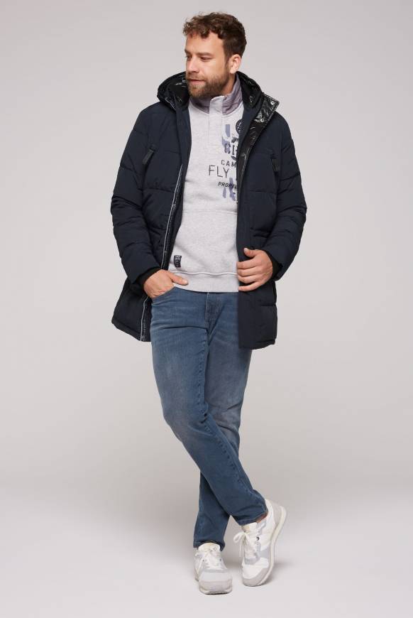 Soccx Stepp-Parka mit Kapuzen-Layering blue navy Fabrikpreis