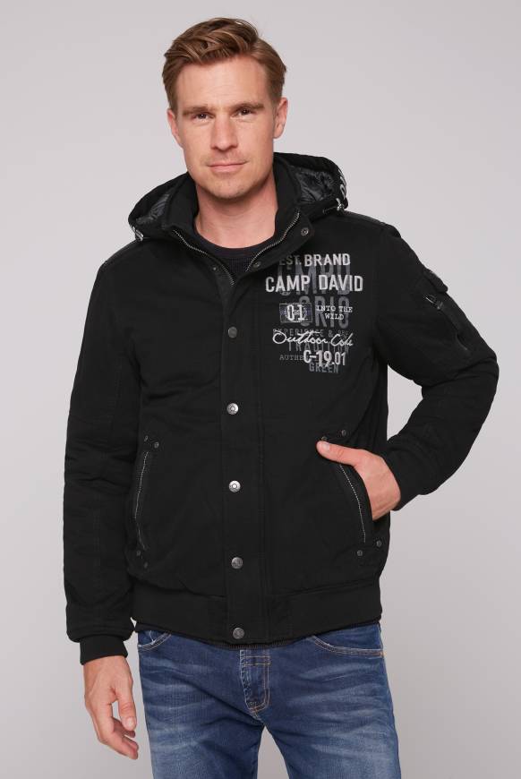 Soccx Winterblouson mit abtrennbarer Kapuze und Artworks black Preisnachlass