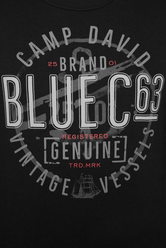 Soccx Sweatshirt mit rundem Label Print black Online Outlet