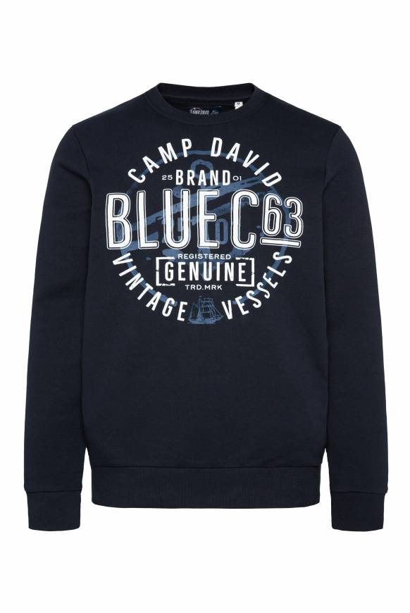 Soccx Sweatshirt mit rundem Label Print blue navy Zeitlich begrenztes Angebot