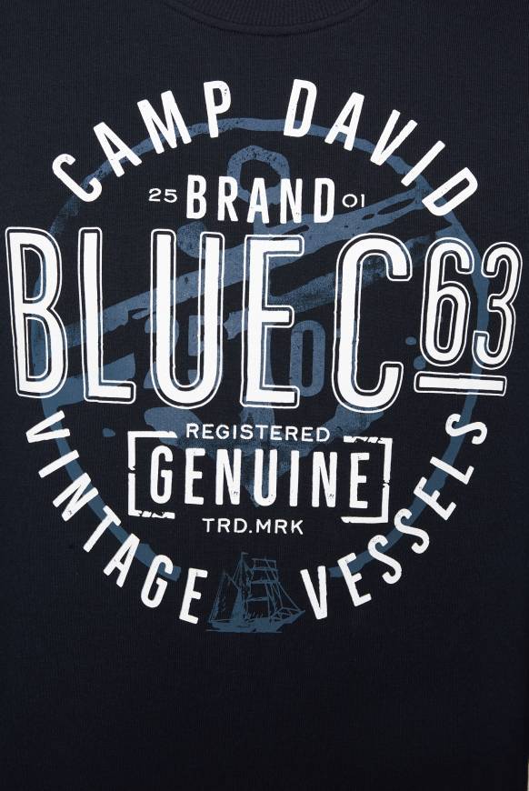 Soccx Sweatshirt mit rundem Label Print blue navy Zeitlich begrenztes Angebot