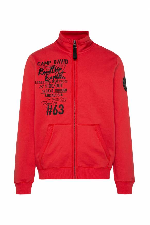 Soccx Sweatjacke mit Print und Stickereien red orange M Exklusive Angebote