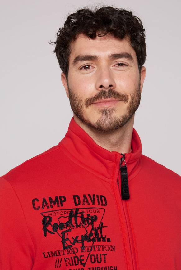 Soccx Sweatjacke mit Print und Stickereien red orange M Exklusive Angebote