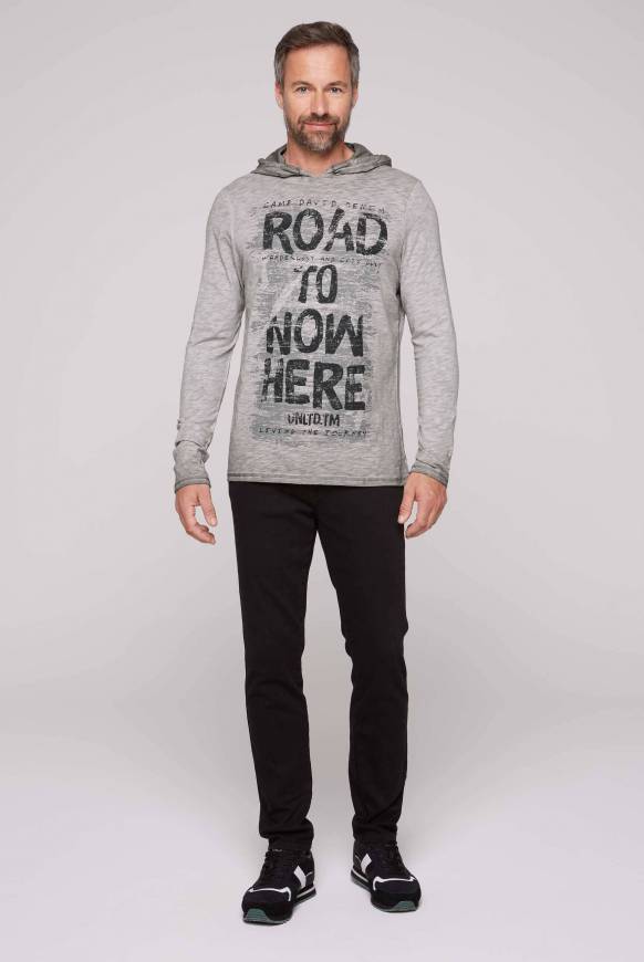 Soccx Langarmshirt mit Kapuze und Vintage Print shadow Räumungsverkauf