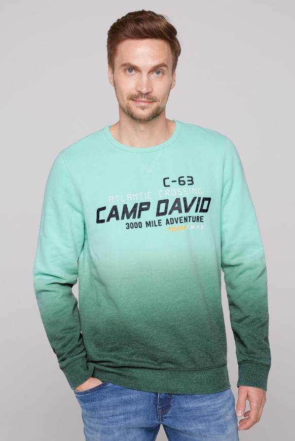 Soccx Sweatshirt Dip Dye mit Puff-Print flash aqua VIP-Rabatte