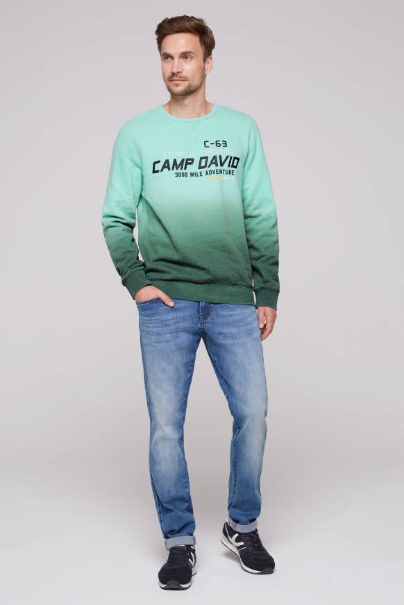 Soccx Sweatshirt Dip Dye mit Puff-Print flash aqua VIP-Rabatte