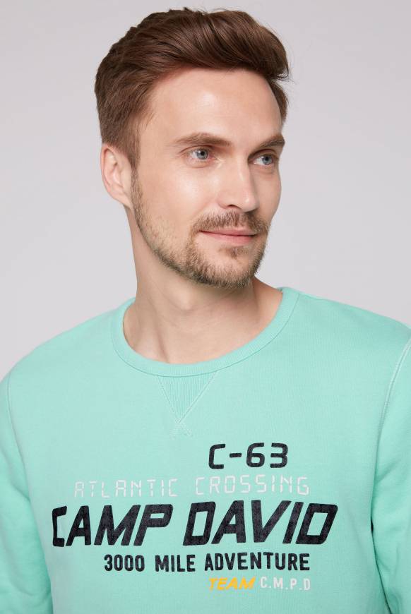 Soccx Sweatshirt Dip Dye mit Puff-Print flash aqua VIP-Rabatte