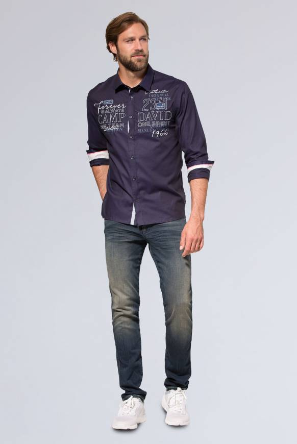 Soccx Hemd mit Dobby-Struktur und Artworks blue navy Wochenangebot