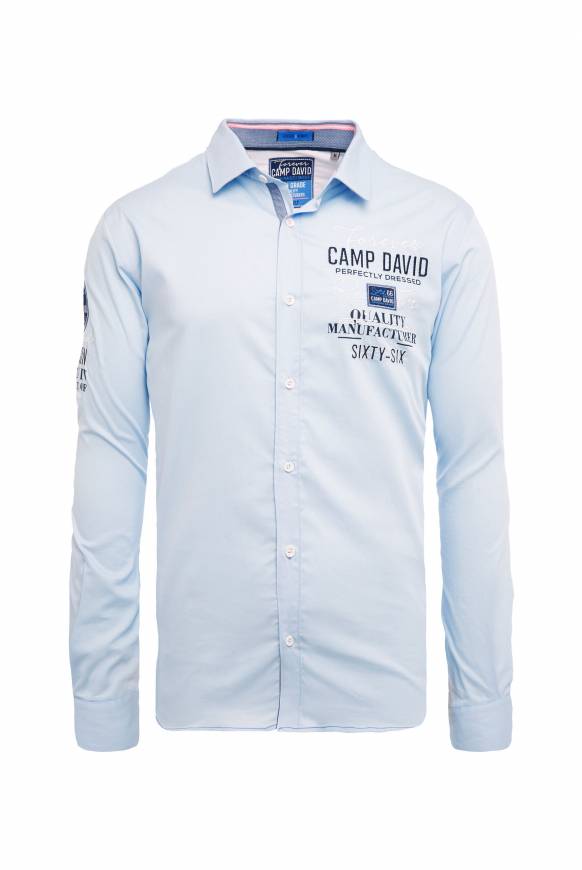 Soccx Hemd mit Webstruktur und Artworks, Regular Fit light blue JETZT KAUFEN