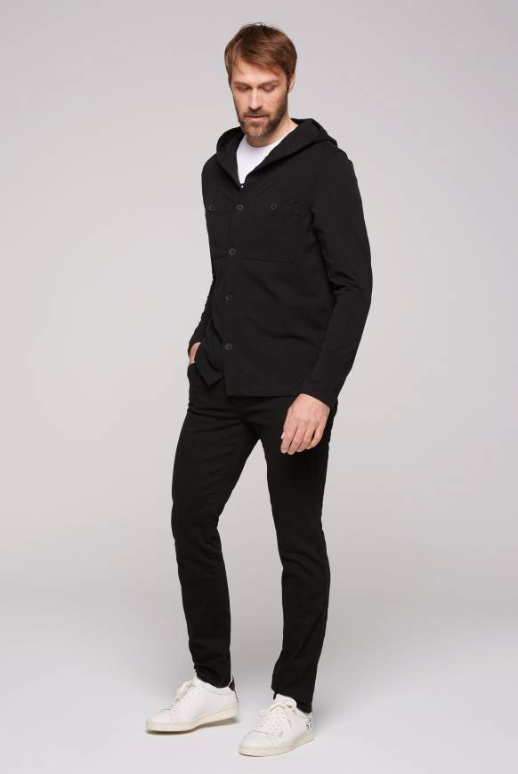 Soccx Overshirt mit Kapuze und Brusttaschen black Bis zu 65% Rabatt