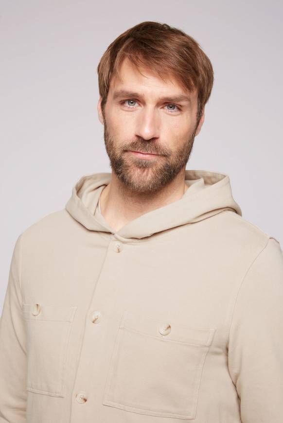Soccx Overshirt mit Kapuze und Brusttaschen cappuccino Nur für heute