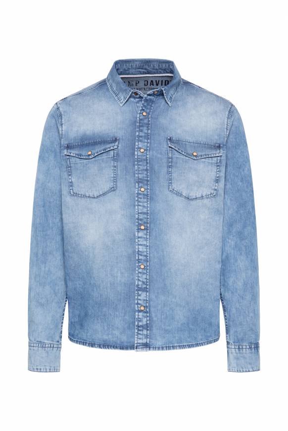 Soccx Hemd aus Denim Regular Fit light blue bleached Discount Store für neue Produkte
