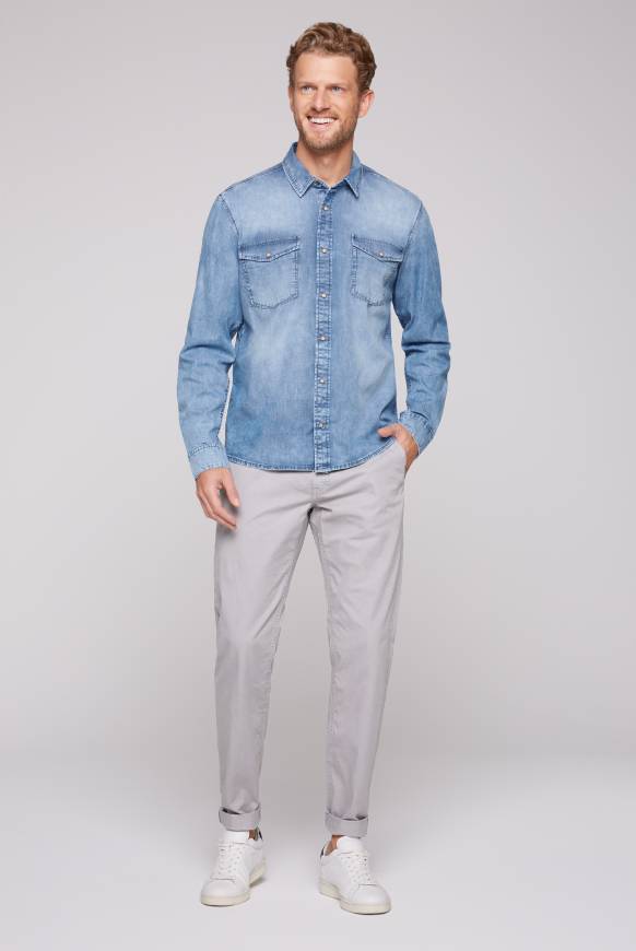 Soccx Hemd aus Denim Regular Fit light blue bleached Discount Store für neue Produkte