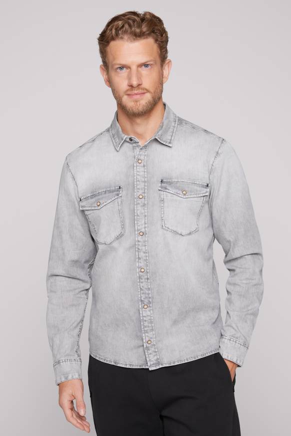 Soccx Hemd aus Denim Regular Fit light grey bleached Nur noch ein Tag übrig