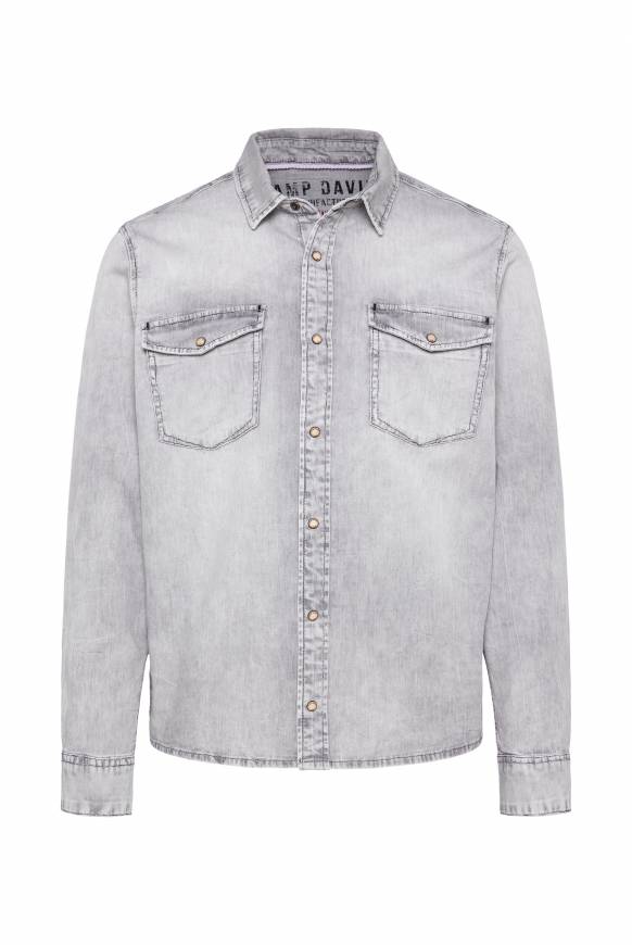 Soccx Hemd aus Denim Regular Fit light grey bleached Nur noch ein Tag übrig