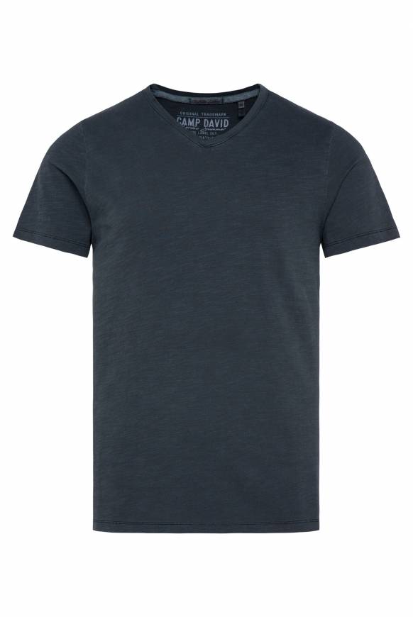 Soccx Basic T-Shirt mit V-Ausschnitt absolute blue Kostenloser Versand international