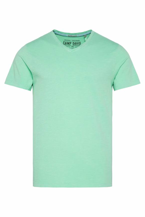Soccx Basic T-Shirt mit V-Ausschnitt nordic green S Fabrikladen