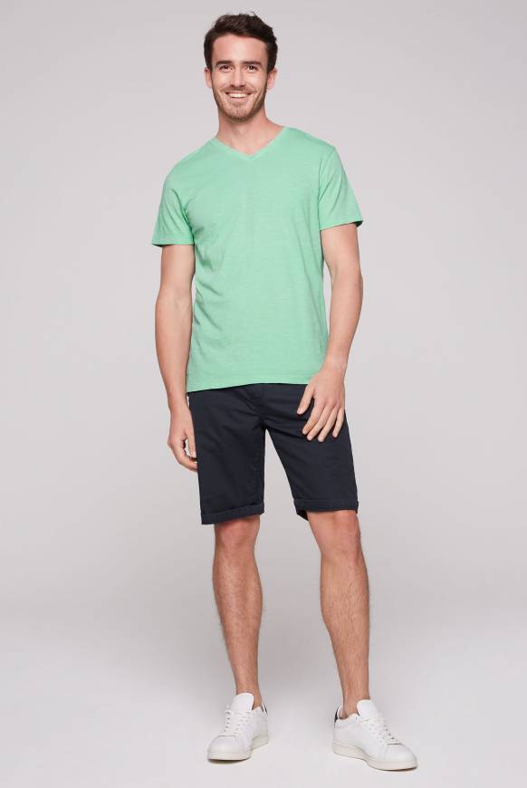 Soccx Basic T-Shirt mit V-Ausschnitt nordic green S Fabrikladen