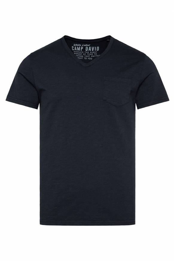 Soccx T-Shirt V-Neck mit Brusttasche blue navy Begrenzt auf 3 Tage