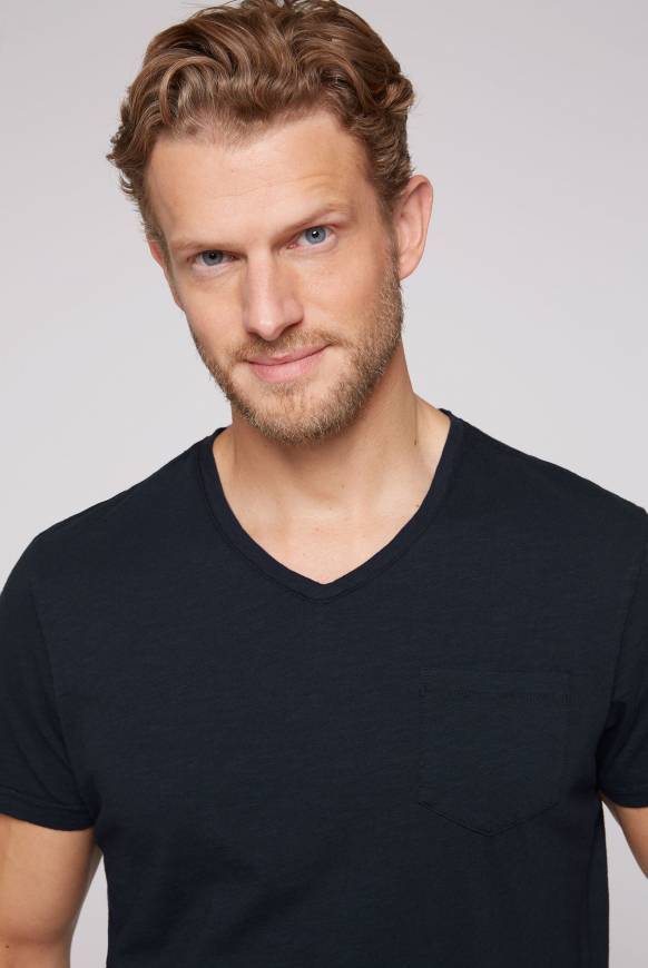 Soccx T-Shirt V-Neck mit Brusttasche blue navy Begrenzt auf 3 Tage