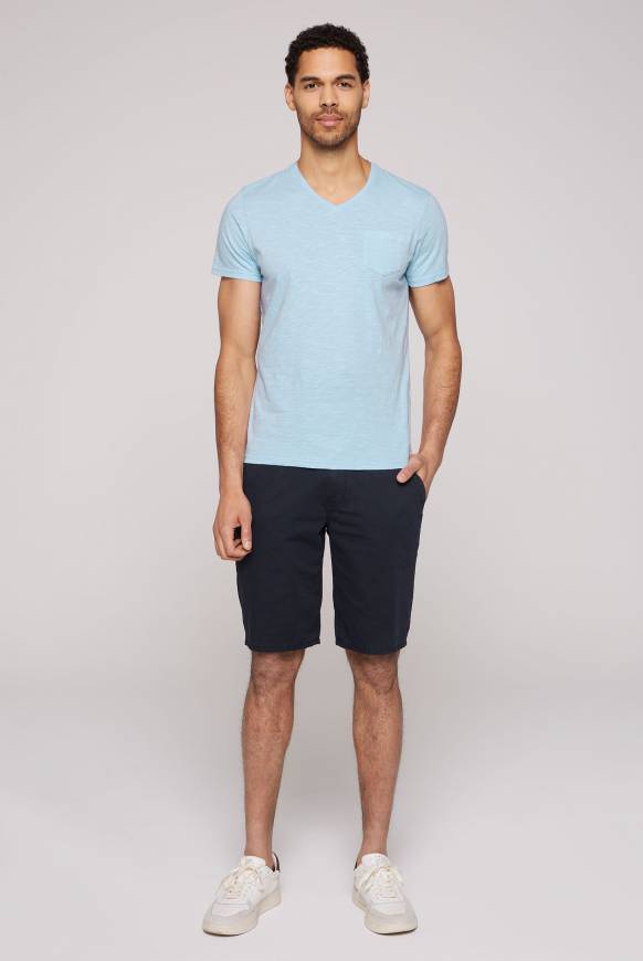 Soccx T-Shirt V-Neck mit Brusttasche summer blue Speichern exportieren