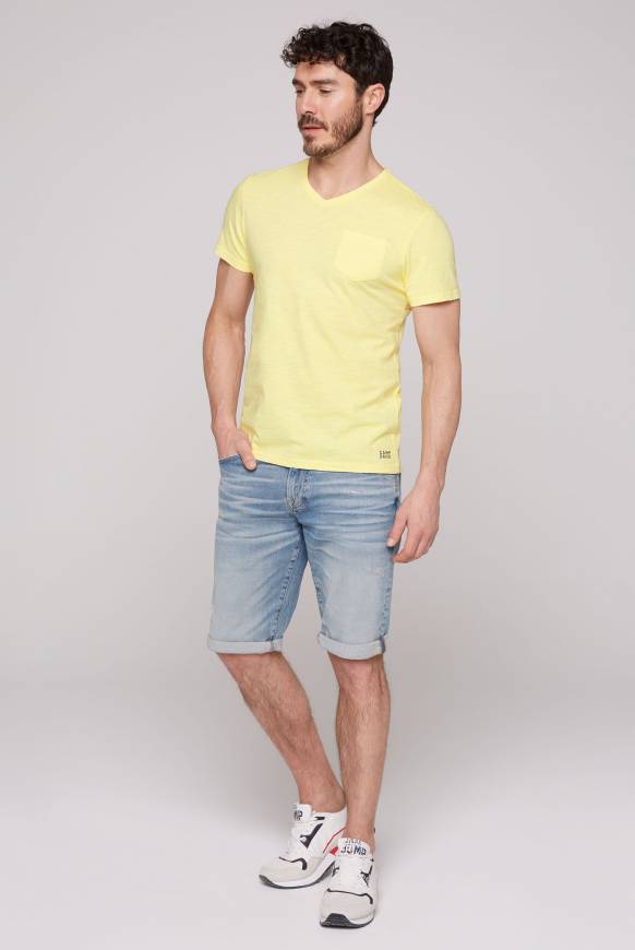 Soccx T-Shirt V-Neck mit Brusttasche sun Black Friday Preise