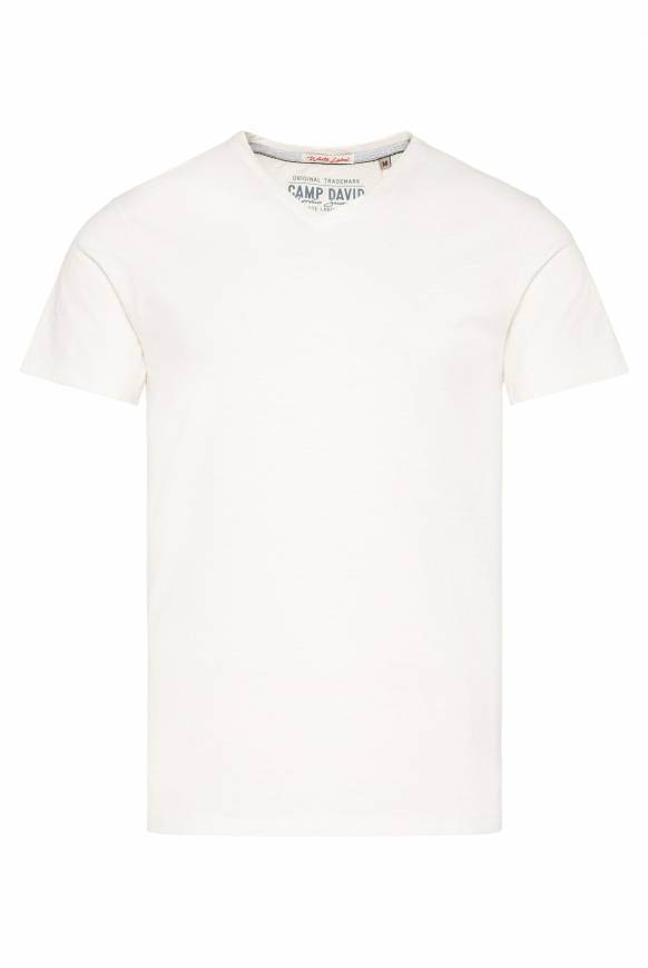 Soccx Basic T-Shirt mit V-Ausschnitt ivory Im Verkauf