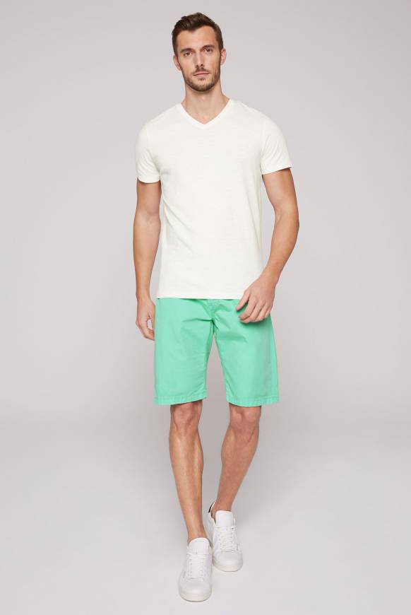 Soccx Basic T-Shirt mit V-Ausschnitt ivory Im Verkauf