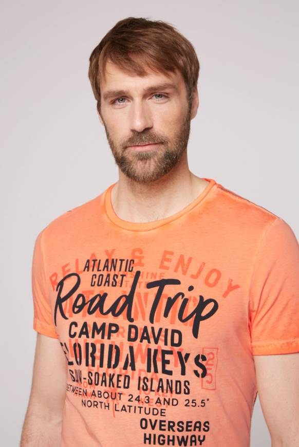 Soccx T-Shirt mit Puff-Print sunshine orange S zollfrei