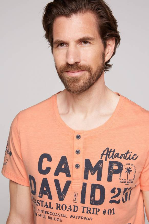 Soccx Henley-Shirt mit Logo Prints sunshine orange 50% Rabatt für begrenzte Zeit