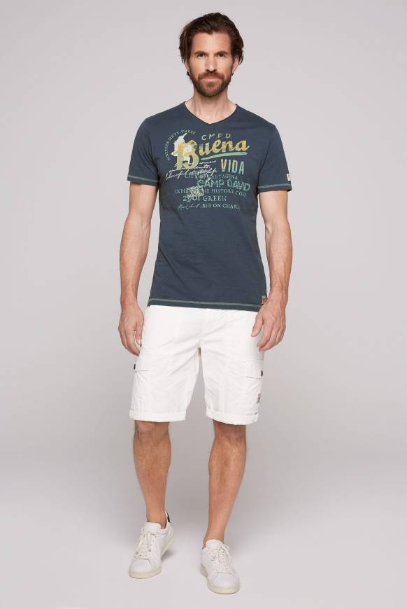 Soccx V-Shirt mit Used-Optik lazy blue Rabatte dieses Monats