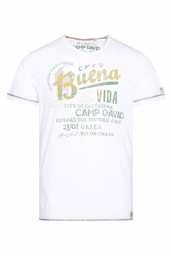 Soccx V-Shirt mit Used-Optik opticwhite 2025