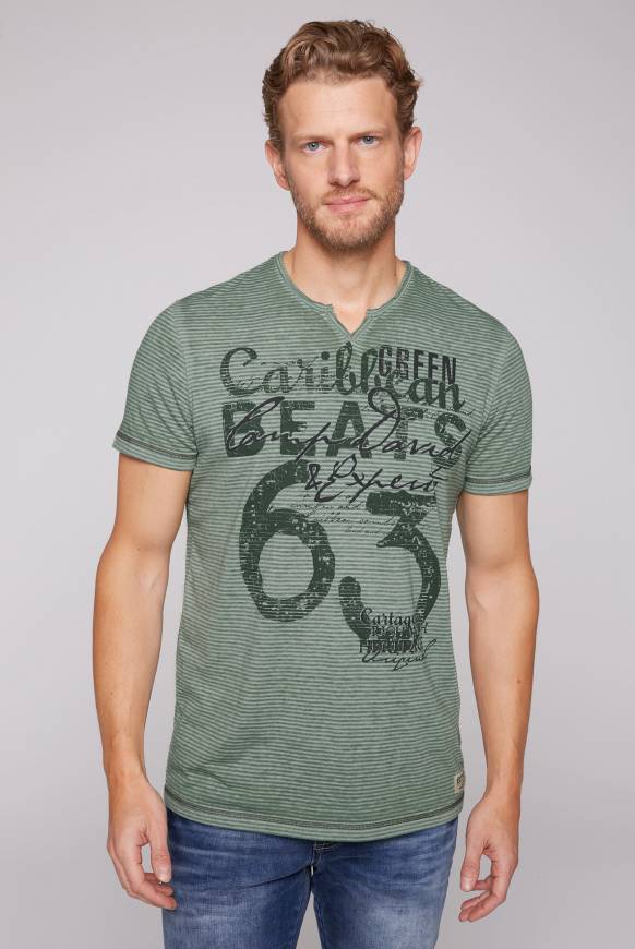 Soccx Streifenshirt mit Vintage Print green beat Auslauf