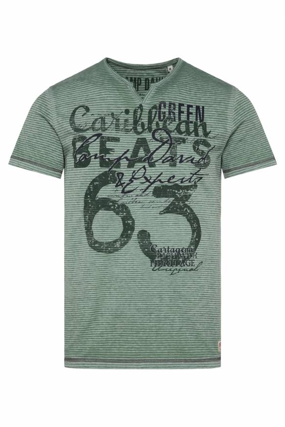 Soccx Streifenshirt mit Vintage Print green beat Auslauf