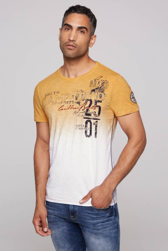 Soccx Dip Dye T-Shirt mit Artwork warm sun S Verkauf