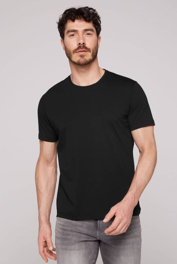 Soccx Basic T-Shirt mit Rundhalsausschnitt, Doppelpack black / black Angebote