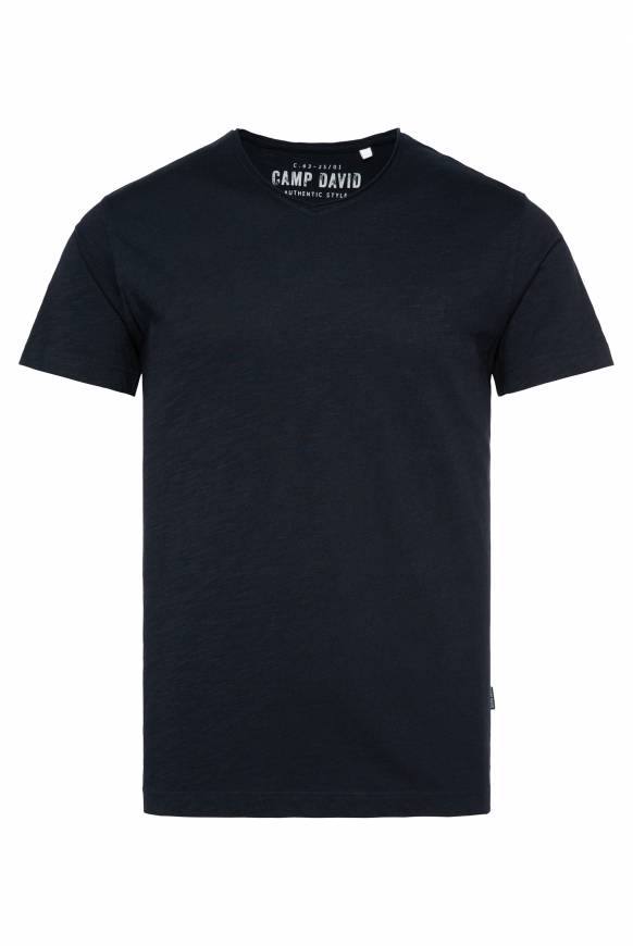 Soccx Basic T-Shirt V-Neck mit Used-Kante blue navy Limitierter Zeitrabatt