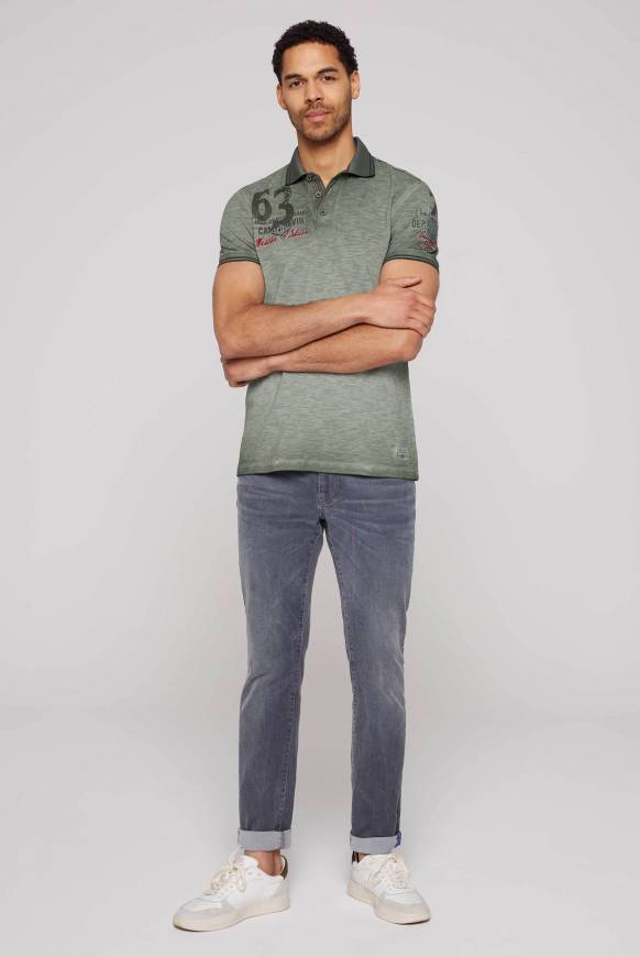 Soccx Pikee-Polo mit Prints und Stickereien green olive Fabrik Onlineshop