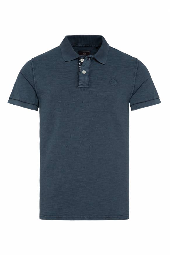Soccx Kurzarmpolo aus Pikee mit Logostick blue navy S Sonderangebot